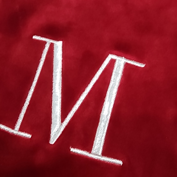 Christmas Stocking with White Embroidered "M" - Picture 2 of 8